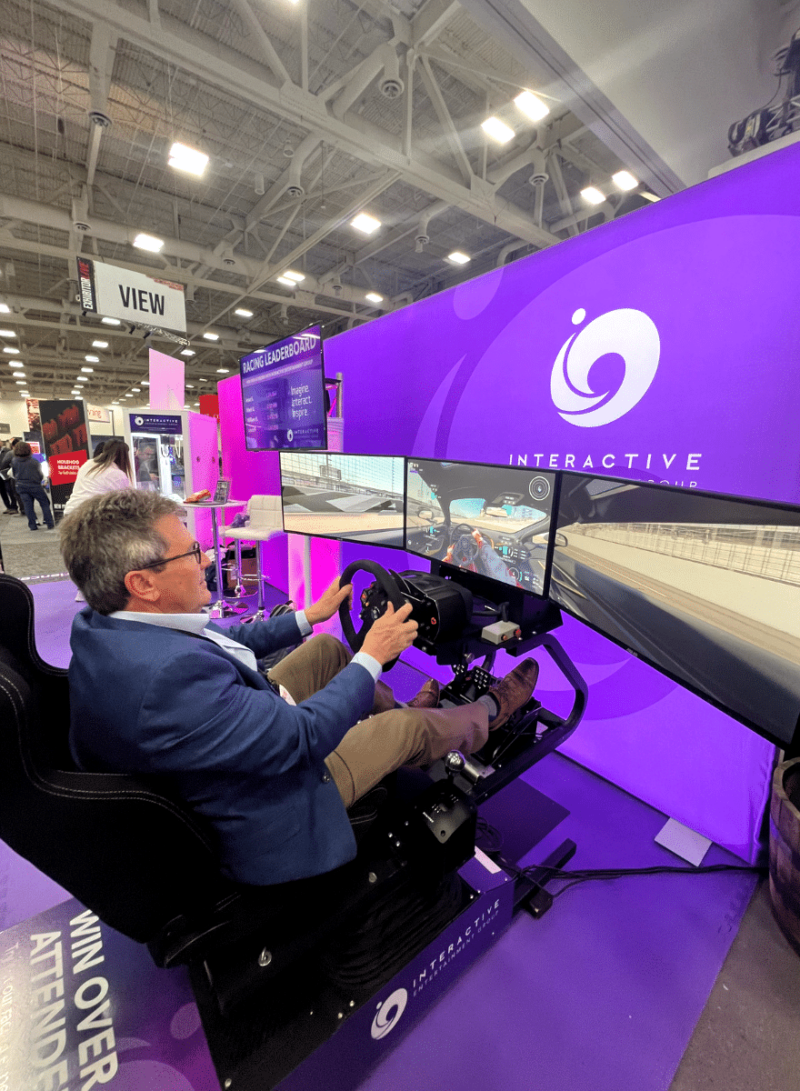 Motion Racing Simulator from our booth at EXHIBITORLIVE