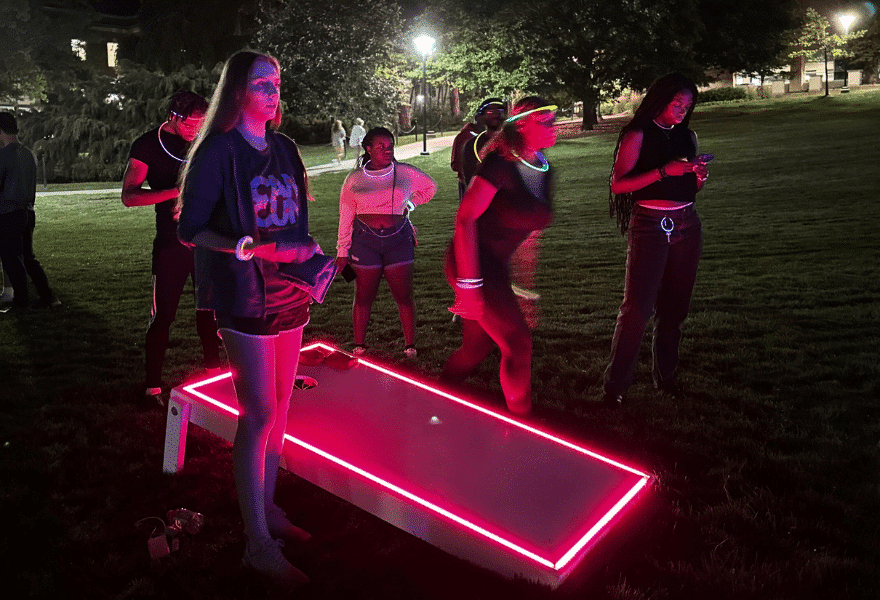 Giant LED Corn Hole at Penn State University's Glow Games | Experience by Interactive Entertainment Group
